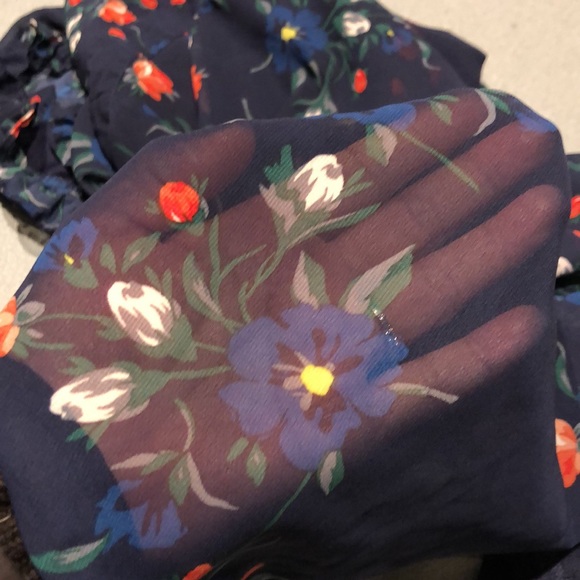 Lulus Floral Dark Navy Blue Midi Dress - Picture 13 of 14